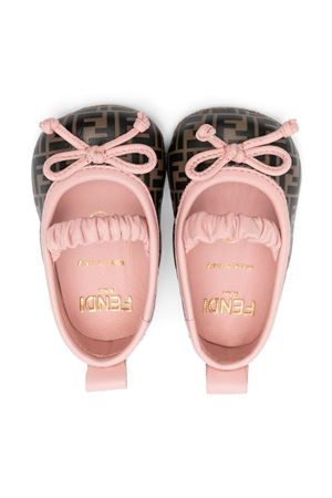 ballerina in pelle marrone FENDI KIDS | BFR108AOTGF1GCJ